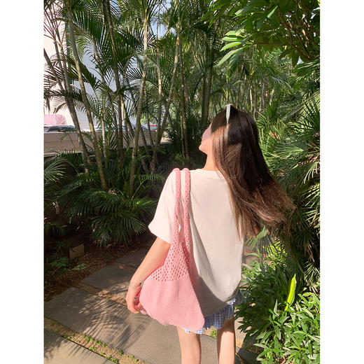 【129元任选2件】现货！韩系宽松创意印花绑带短袖T恤 商品图4