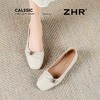 ZHR则则真皮法式山茶花浅口平底单鞋2025新款百搭轻便女鞋一脚蹬 商品缩略图3