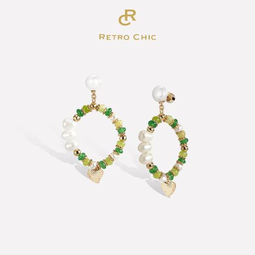 Ancient Greece古希腊时期 | 希腊浪花绿石耳环 商品图0