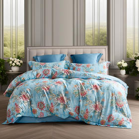 富安娜 纯棉四件套-浅笑安然 被套203*229cm  床单230*240cm  枕套74*48cm*2