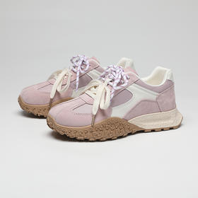 ZHR网面阿甘鞋女厚底双色鞋带增高德训鞋JT157