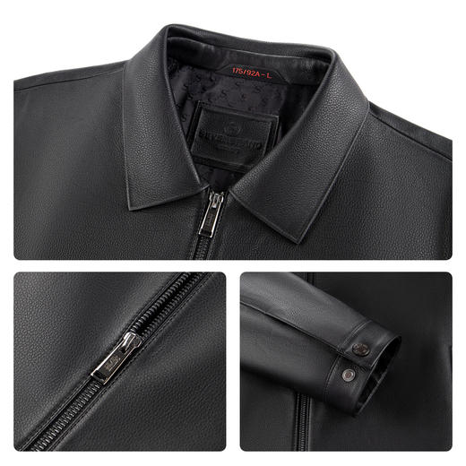 【绵羊皮】柒牌男装皮衣2025秋冬新品翻领商务百搭防风工装外套129J70400 商品图3