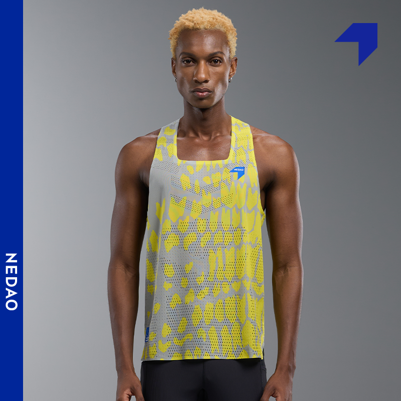 内道破土风洞背心男士速干透气马拉松跑步运动印花风洞背心