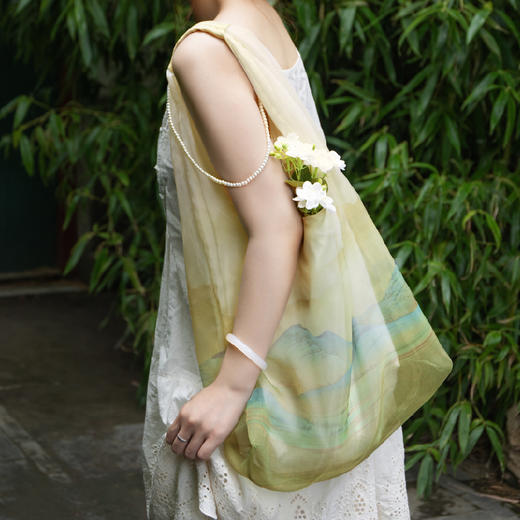 【故宫包袋】千里江山单肩包大容量女手提包夏中国风七夕生日礼物女 商品图2