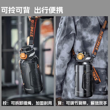 富光大容量tritan塑料杯子运动水杯耐高温学生健身水瓶壶吨杯桶1500ML 商品图1