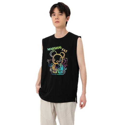 【冰氧棉】【DSK】大依优型大码印花背心休闲运动宽松短袖T恤无袖背心加大码宽松上衣男士 商品图4