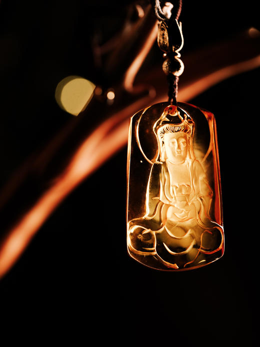 茶珀观音吊坠【器悟雅玩】 商品图0
