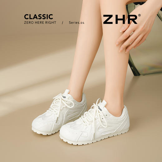ZHR运动阿甘鞋夏季穿搭2025新品经典网面透气厚底德训鞋国风蕾丝 商品图1