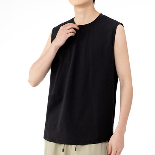 【DSK】大依优型大码速干背心索罗娜凉感科技运动健身速干无袖t恤宽松砍袖上衣男士 商品图3