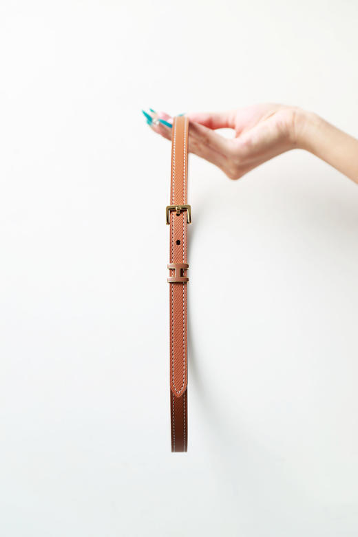 黑色+土黄+大象灰，头层牛皮扣环腰带。金属五金法式皮带C073068 商品图7