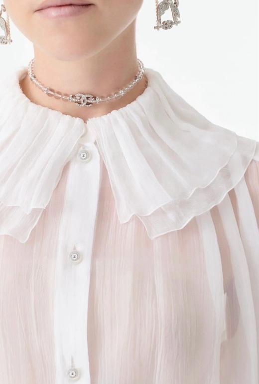 香奈儿 满钻银c珍珠/透明珠项链（XJ） 商品图6