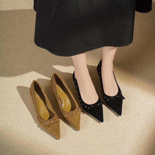 Westory2025年秋季尖头猫跟通勤百搭浅口单鞋S25CE76711 商品图5