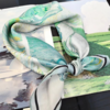 【甄珠贝·油画系列】只此青绿 新中式 70cm方巾 纯真丝真丝丝巾+天然珍珠胸针 商品缩略图1