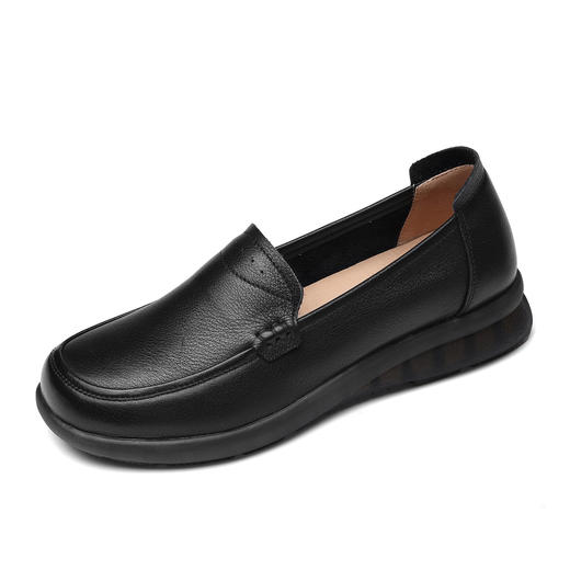 信诺（SiGNEW）舒适软底妈妈鞋中老年不累脚单鞋真皮平底一脚蹬女鞋2025新款秋季5Q3203-1 商品图3