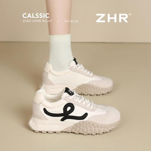 ZHR则则头层猪皮厚底老爹鞋女软底阿甘鞋女多巴胺德训鞋女春秋款 商品图9