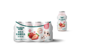 优贝加益生元乳酸菌饮品（草莓味）1排4瓶