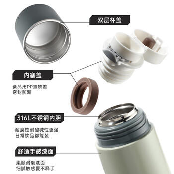 富光保温杯316不锈钢大容量水杯学生保冷杯男女士户外便携双饮杯子 商品图4