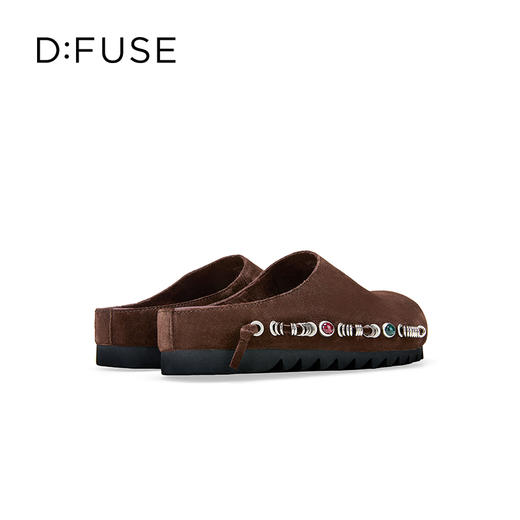 〖章若楠同款〗Dfuse迪芙斯2025秋季新款软欧包简约复古外穿鞋勃肯鞋懒人一脚蹬包头凉拖DFD3110058 商品图14