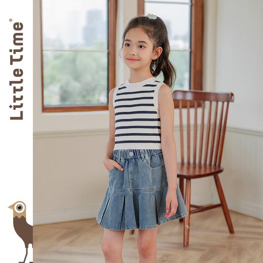 littletime女童牛仔裙春秋2024新款洋气时髦休闲半身裙韩版超短裙 商品图1