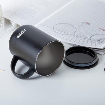 膳魔师（THERMOS）保温马克杯304不锈钢成人学生保冷水杯子礼物办公水杯 黑色 商品图2