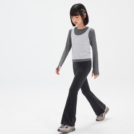 【果冻弹·真两件T恤】植木童装2025新款秋季女童中大童背心长袖T恤 商品图6