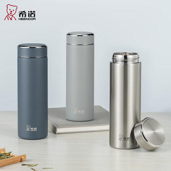 希诺抗菌保温杯316L不锈钢茶杯男带滤网车载水杯XN-9606K深灰色 480mL 商品图4