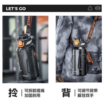 富光大容量tritan塑料杯子运动水杯耐高温学生健身水瓶壶吨杯桶1500ML 商品图5