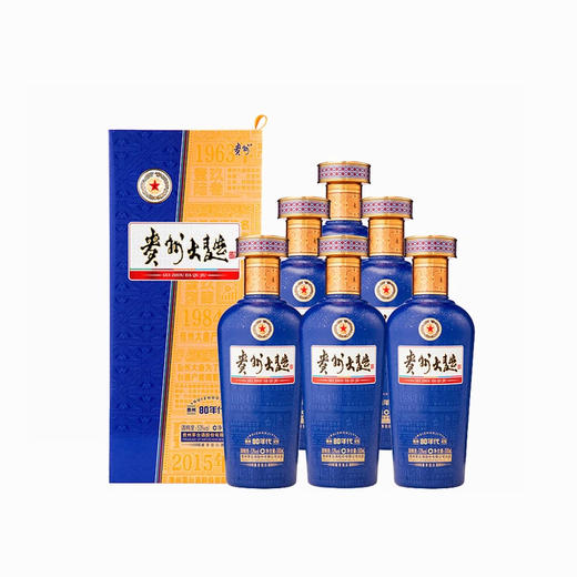 【秒杀好价】贵州大曲80年代（3.0升级版）53度 酱香型白酒  500mL*6瓶整箱装 商品图0