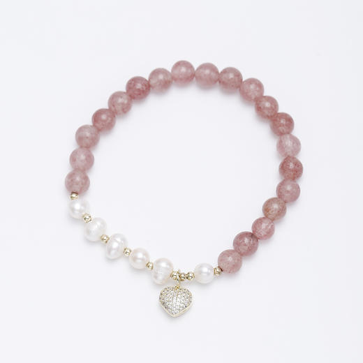 ZQ660006草莓晶爱心珍珠手串 商品图1