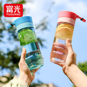 富光户外男女运动水杯塑料水杯便携学生杯子耐摔泡茶隔提绳绿色500ml /厨具 /水具 /塑料杯