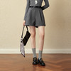 【严选】诗凡黎翻边A字宽松休闲裤2025秋新款高腰显瘦百搭阔腿西装短裤女7G8151141 商品缩略图0