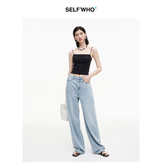 SELFWHO绿绒蒿系列带胸垫一体式内搭吊带背心女2025秋季新款上衣 商品图3