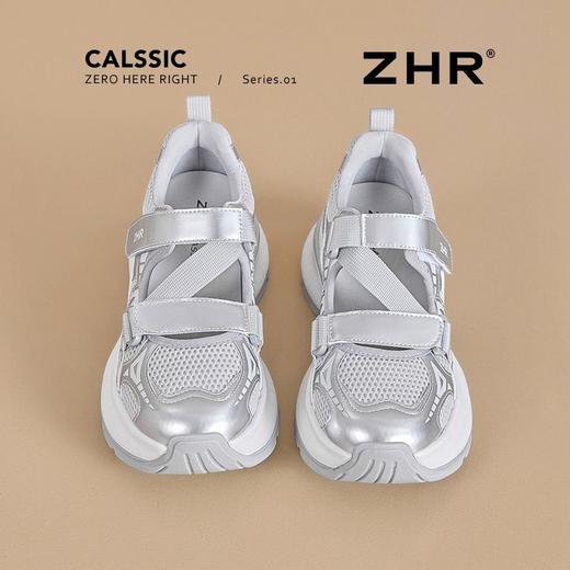 ZHR则则厚底镂空老爹鞋女2025夏季透气包头运动凉鞋魔术贴休闲鞋 商品图6