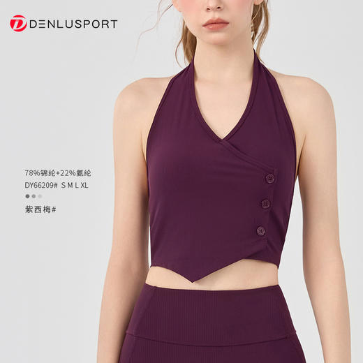 爆款露肩挂脖瑜伽背心胸垫防震运动内衣运动外穿上衣  DY66209 商品图10