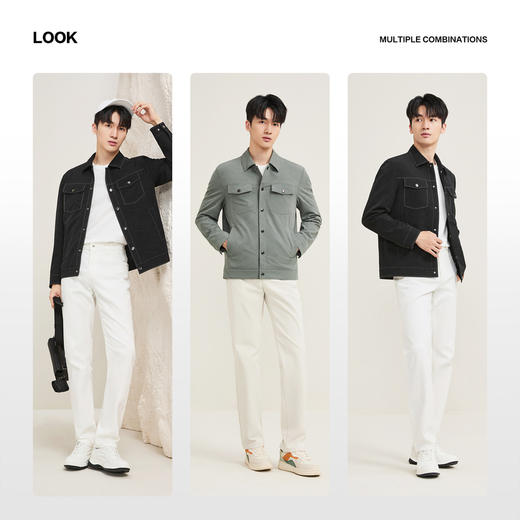 【工装满印茄克】柒牌男装翻领夹克2025秋季新款印花工装休闲茄克129K70390 商品图2