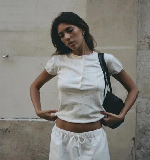 重磅推荐  ur30丝棉亨利领  长绒棉真丝短袖！面料无敌好 精致显瘦 商品图0