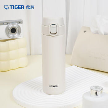 虎牌（TIGER）保温杯 轻量型不锈钢真空一键开启弹盖杯 MOY-A48C-WK雪花白480ML 商品图2