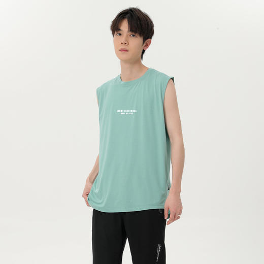 【冰氧棉】【DSK】大依优型大码印花背心休闲运动宽松短袖T恤无袖背心加大码宽松上衣男士 商品图3