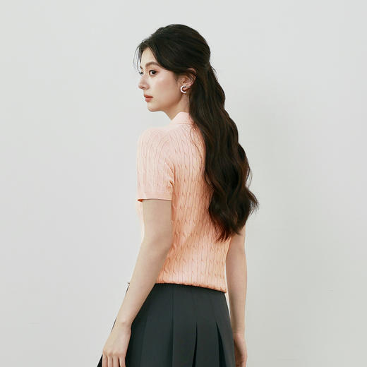 【商场同款】【萌宠系列】诗凡黎莱赛尔Polo针织衫25夏新款通勤短袖3G46309013G4630901 商品图4