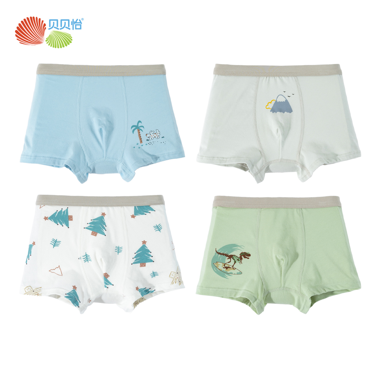 贝贝怡男童儿童内裤（4件装）ZB5EP019