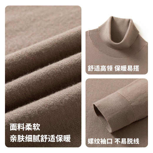 圣得西男款毛衣2025年秋季新款纯色经典百搭套头高领针织衫打底衫 商品图5
