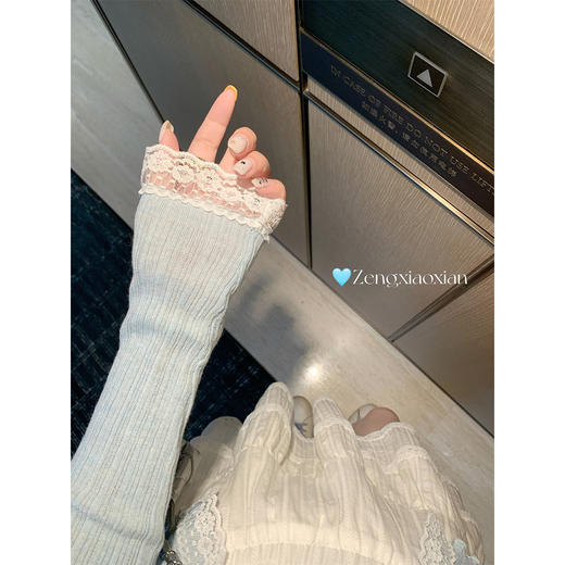 <曾小咸推荐>4.3现货秒杀！微信超特价！韩系慵懒风软糯蕾丝边长袖T恤 日常179.99 立减100 秒杀79.99！ 商品图3