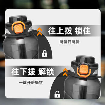富光大容量tritan塑料杯子运动水杯耐高温学生健身水瓶壶吨杯桶1500ML 商品图7