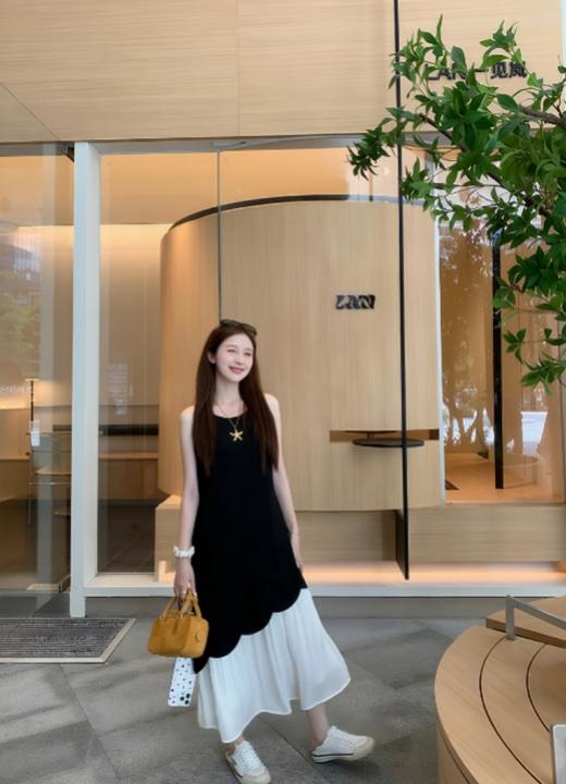 姹弥·法式拼接长裙慵懒撞色连衣裙 | 经典法式剪裁，宽松适度的廓形，自带effortless chic的松弛感！ 商品图6