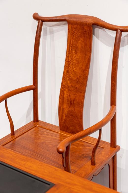 红桥红  家具严选  缅甸花梨（大果紫檀）  【198 石盘茶趣 双抽屉马蹄腿茶桌 搭配】 商品图3