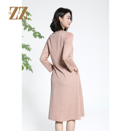 佐尔美时尚气质减龄纯色百搭长袖连衣裙女E33LL35 商品图4