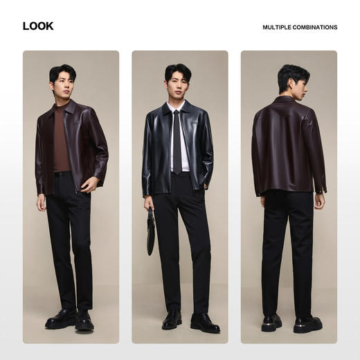 【绵羊皮】柒牌男装皮衣2025秋冬新品翻领商务百搭防风工装外套129J70400 商品图2