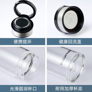 富光尚宇系列单层闷茶玻璃杯 男女士水杯高硼硅玻璃杯子泡茶杯500ml 商品图1