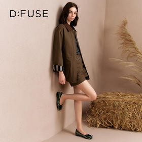 Dfuse迪芙斯2025秋季新款华夫饼法式浅口单鞋复古格纹蝴蝶结芭蕾鞋平底鞋DFD3111018