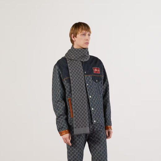 【二】GUCCI 古驰 男女同款GG双层羊毛提花围巾 混色 391246 4G200 1160 商品图2